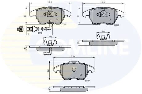 Гальмівні колодки, дискове гальмо (набір) COMLINE CBP11224
