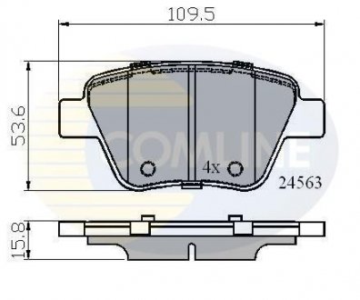 Гальмівні колодки, дискове гальмо (набір) COMLINE CBP02022 (фото 1)