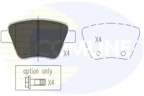 Comline - Гальмівні колодки до дисків COMLINE CBP02022