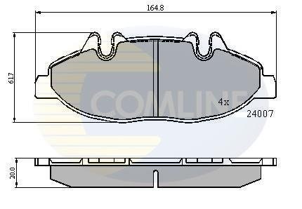 Гальмівні колодки, дискове гальмо (набір) COMLINE CBP01305 (фото 1)