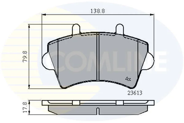 Гальмівні колодки, дискове гальмо (набір) COMLINE CBP01035 (фото 1)
