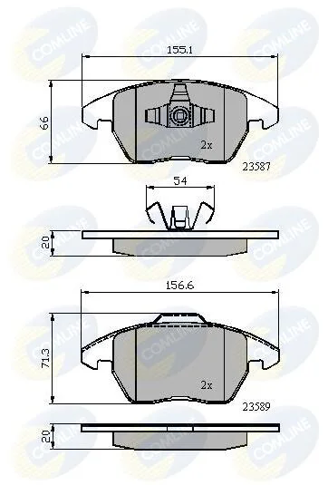 Гальмівні колодки, дискове гальмо (набір) COMLINE CBP01224 (фото 1)