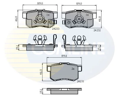 Гальмівні колодки, дискове гальмо (набір) COMLINE CBP31736