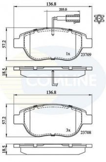 Гальмівні колодки, дискове гальмо (набір) COMLINE CBP11038