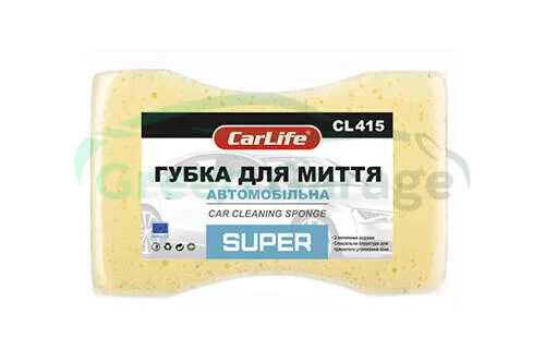 Губка для миття авто з великими порами, жовта CarLife CL415 (фото 1)