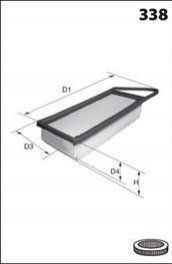 Фільтр повітря (аналогWA9663/LX2995) MECAFILTER ELP9310