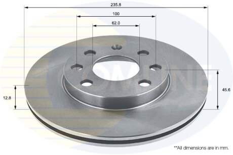 - Диск гальмівний з покриттям COMLINE ADC1406