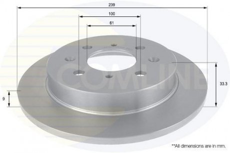 - Диск гальмівний з покриттям COMLINE ADC0573