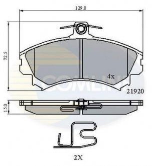 Гальмівні колодки, дискове гальмо (набір) COMLINE CBP3462