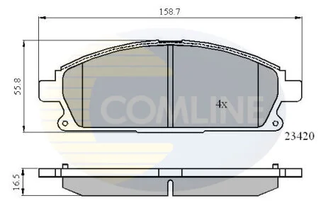 Гальмівні колодки, дискове гальмо (набір) COMLINE CBP0591