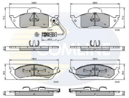 - Гальмівні колодки до дисків COMLINE CBP1911