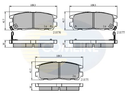 Гальмівні колодки, дискове гальмо (набір) COMLINE CBP3461