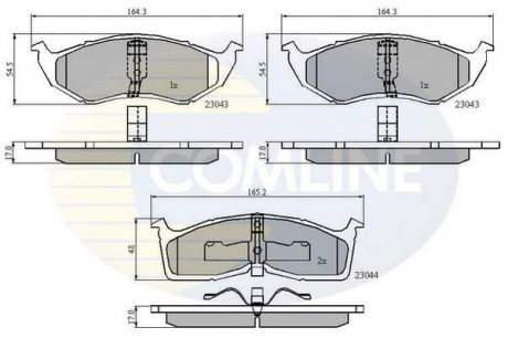 Гальмівні колодки, дискове гальмо (набір) COMLINE CBP3850