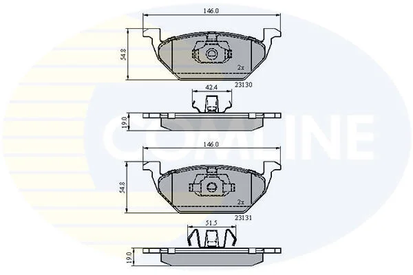 Гальмівні колодки, дискове гальмо (набір) COMLINE CBP0889 (фото 1)