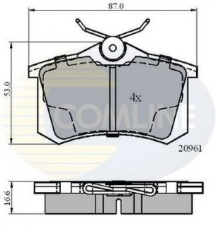 Гальмівні колодки, дискове гальмо (набір) COMLINE CBP0797 (фото 1)