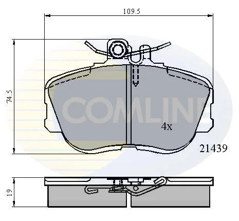 Гальмівні колодки, дискове гальмо (набір) COMLINE CBP0503 (фото 1)