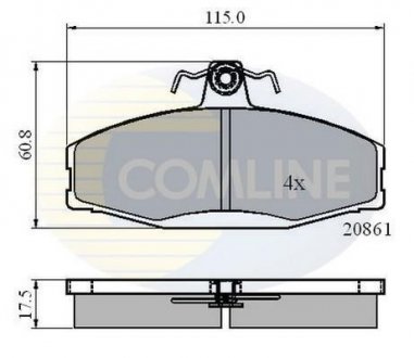 Гальмівні колодки, дискове гальмо (набір) COMLINE CBP0928