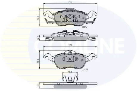 Comline - Гальмівні колодки до дисків COMLINE CBP0490