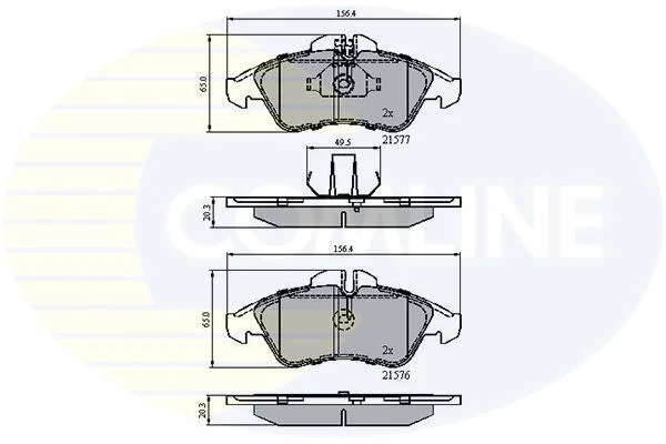 Гальмівні колодки, дискове гальмо (набір) COMLINE CBP0212 (фото 1)