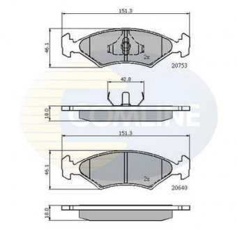 Гальмівні колодки, дискове гальмо (набір) COMLINE CBP0118