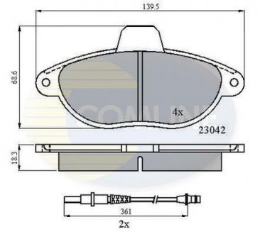 Гальмівні колодки, дискове гальмо (набір) COMLINE CBP2714