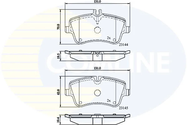 Гальмівні колодки, дискове гальмо (набір) COMLINE CBP0854 (фото 1)