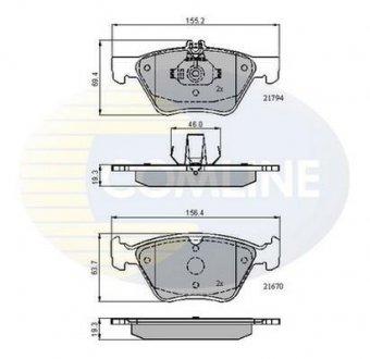 Гальмівні колодки, дискове гальмо (набір) COMLINE CBP0913