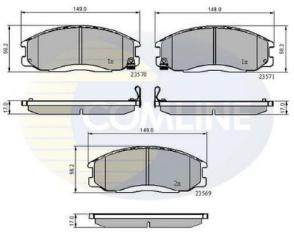 Гальмівні колодки, дискове гальмо (набір) COMLINE CBP3938