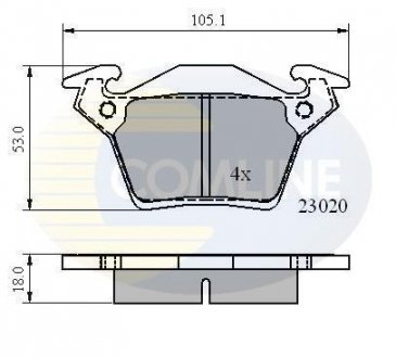 Гальмівні колодки, дискове гальмо (набір) COMLINE CBP0888