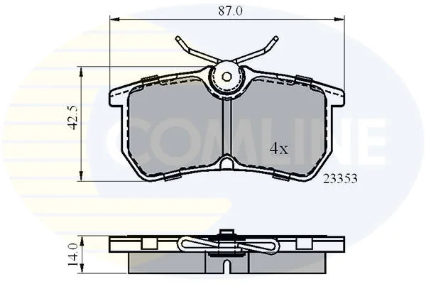 Гальмівні колодки, дискове гальмо (набір) COMLINE CBP0705 (фото 1)