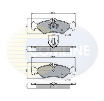 Гальмівні колодки, дискове гальмо (набір) COMLINE CBP0453