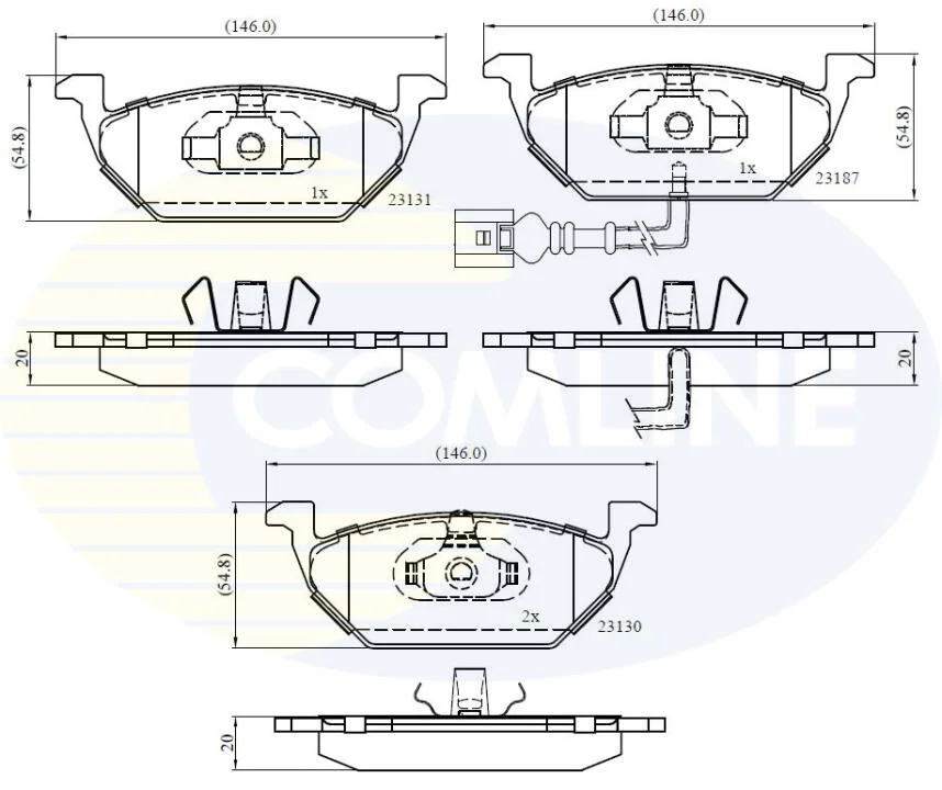 Гальмівні колодки, дискове гальмо (набір) COMLINE CBP1851 (фото 1)