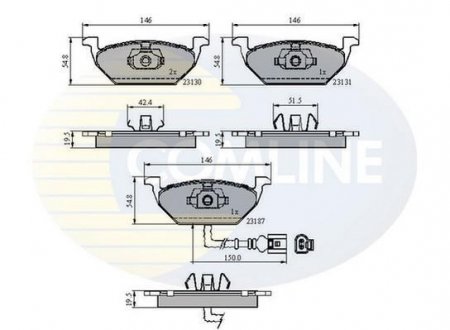 Гальмівні колодки, дискове гальмо (набір) COMLINE CBP1851