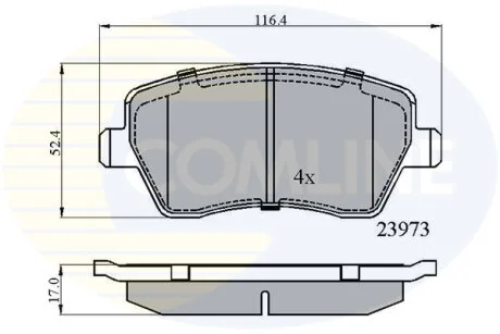 Гальмівні колодки, дискове гальмо (набір) COMLINE CBP0984