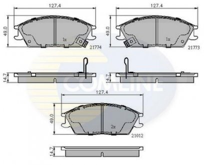 Гальмівні колодки, дискове гальмо (набір) COMLINE CBP3253 (фото 1)