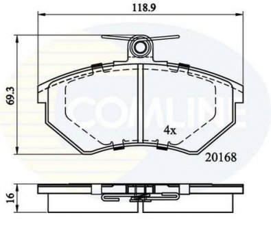 Гальмівні колодки, дискове гальмо (набір) COMLINE CBP0152