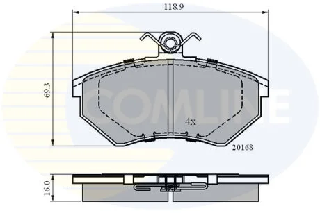 Comline - Гальмівні колодки до дисків COMLINE CBP0152