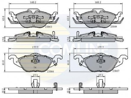 Гальмівні колодки, дискове гальмо (набір) COMLINE CBP3584