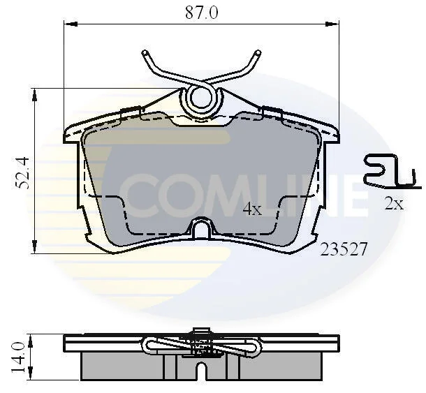 Гальмівні колодки, дискове гальмо (набір) COMLINE CBP3803 (фото 1)