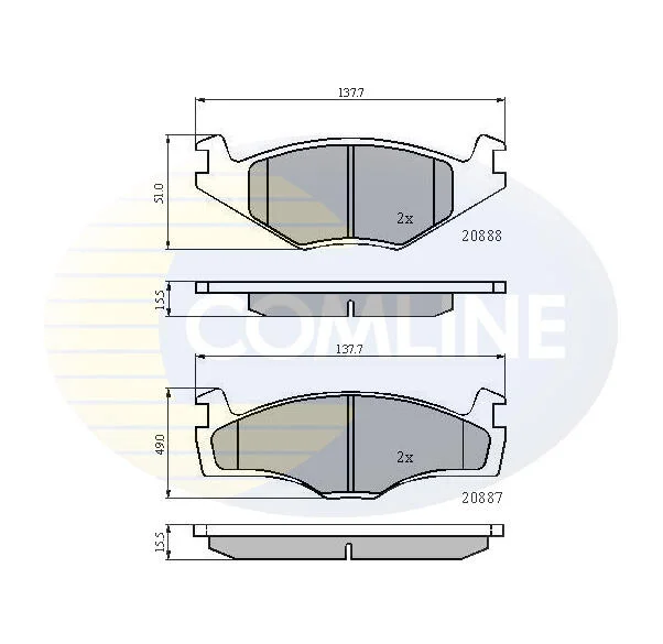 Comline - Гальмівні колодки до дисків COMLINE CBP0148 (фото 1)