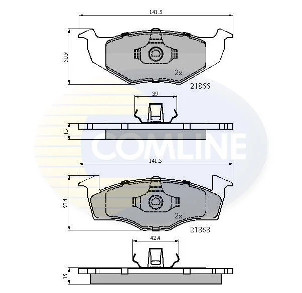 Гальмівні колодки, дискове гальмо (набір) COMLINE CBP0180 (фото 1)