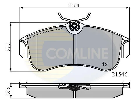 Гальмівні колодки, дискове гальмо (набір) COMLINE CBP0566 (фото 1)