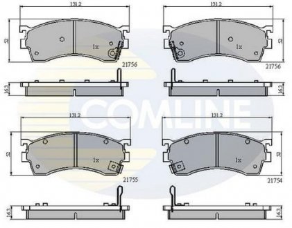 Гальмівні колодки, дискове гальмо (набір) COMLINE CBP3326