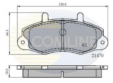 Гальмівні колодки, дискове гальмо (набір) COMLINE CBP0132 (фото 1)