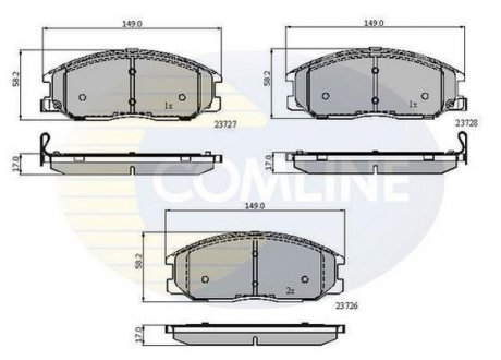 Гальмівні колодки, дискове гальмо (набір) COMLINE CBP3902