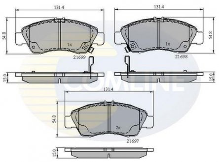 Гальмівні колодки, дискове гальмо (набір) COMLINE CBP3556