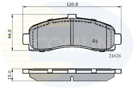 Гальмівні колодки, дискове гальмо (набір) COMLINE CBP0508