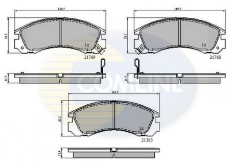 Гальмівні колодки, дискове гальмо (набір) COMLINE CBP3234