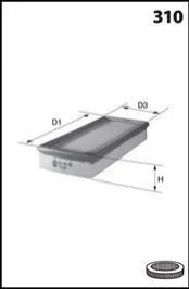 Фільтр повітряний MECAFILTER ELP3720