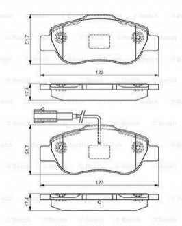 Комплект гальмівних колодок з 4 шт. дисків BOSCH 0986495097